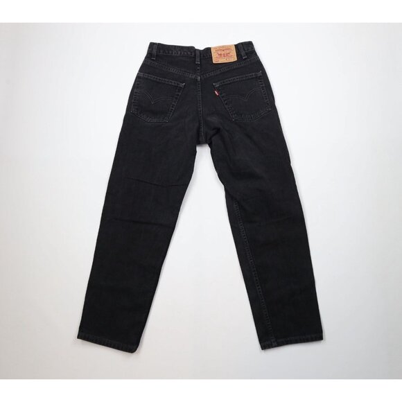 Vintage Y2K 2000 Levis 550 Mens 29x30 Faded Relaxed Fit Denim Jeans Black Cotton - Picture 10 of 14